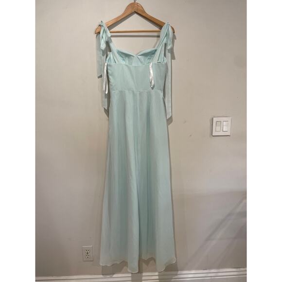 NWT Azazie Lizet Sweetheart Neck Chiffon A-Line Bridesmaid Dress Sea Glass US A2 - Picture 6 of 6